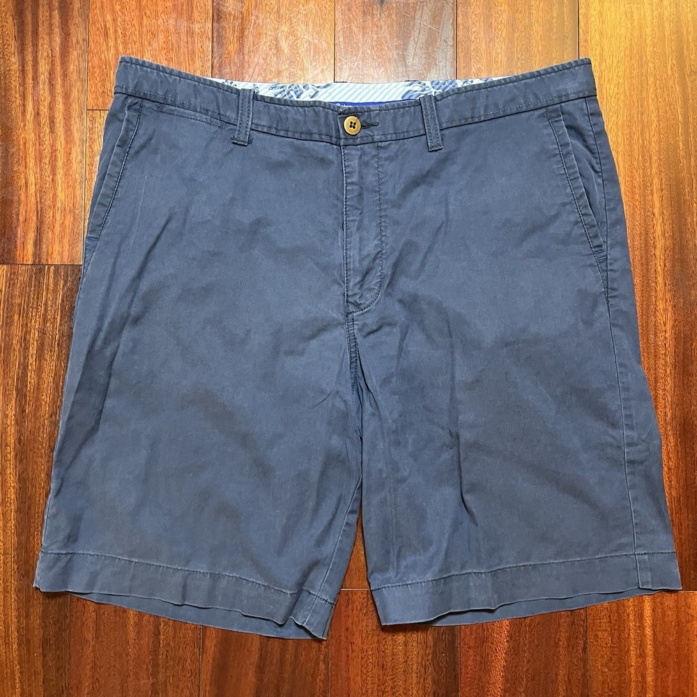 Tommy Bahama Shorts Mens 36 8.5" Inseam Navy Blue Stretch Lyocell Casual Preppy